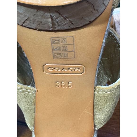 Coach Valeann platform leather sandal size 38.5 - Picture 5 of 7